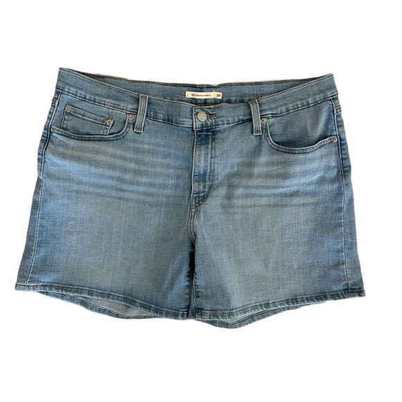 Levis Mid Length Light Wash Jean Shorts  size 34 - Picture 3 of 10